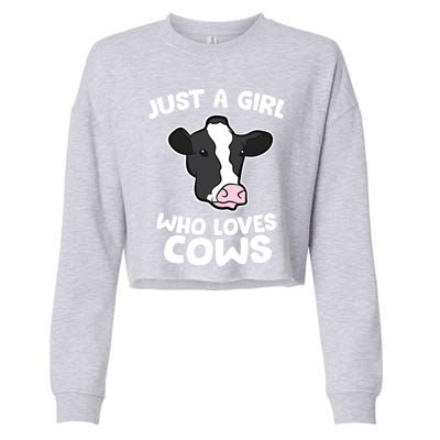 Cow Farmer Mom Just A Who Loves Cows Gift Cropped Pullover Crew