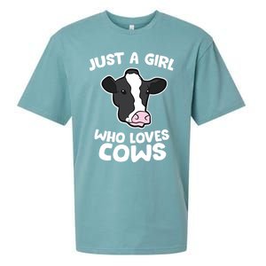 Cow Farmer Mom Just A Who Loves Cows Gift Sueded Cloud Jersey T-Shirt