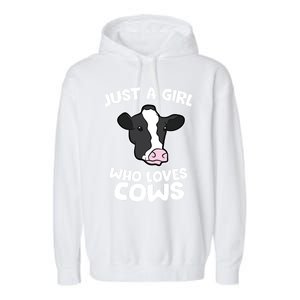 Cow Farmer Mom Just A Who Loves Cows Gift Garment-Dyed Fleece Hoodie