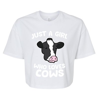 Cow Farmer Mom Just A Who Loves Cows Gift Bella+Canvas Jersey Crop Tee