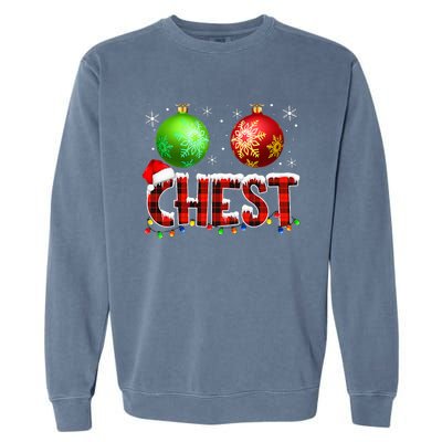 Chestnuts Funny Matching Couples Christmas Lights Nuts Chest  Garment-Dyed Sweatshirt