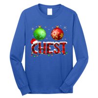 Chestnuts Funny Matching Couples Christmas Lights Nuts Chest  Long Sleeve Shirt