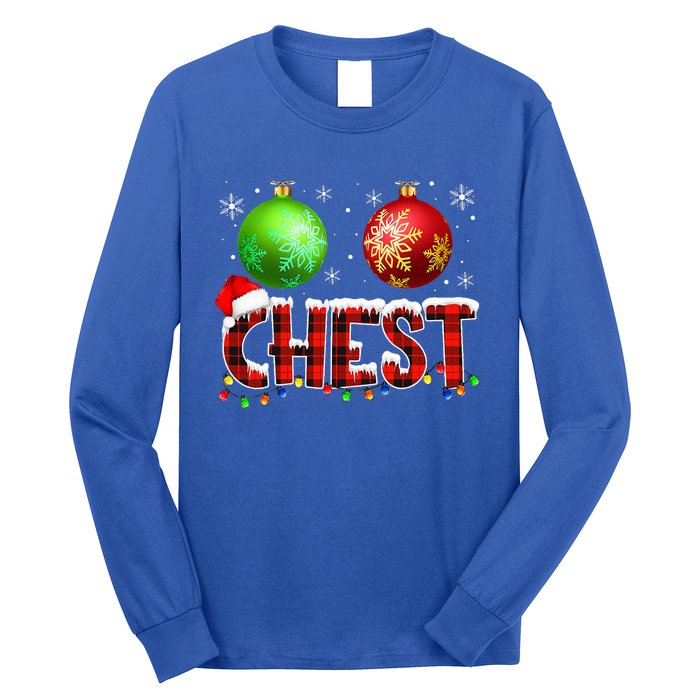 Chestnuts Funny Matching Couples Christmas Lights Nuts Chest  Long Sleeve Shirt