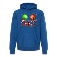 Chestnuts Funny Matching Couples Christmas Lights Nuts Chest  Premium Hoodie