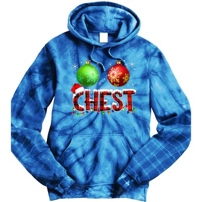 Chestnuts Funny Matching Couples Christmas Lights Nuts Chest  Tie Dye Hoodie