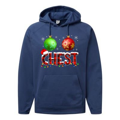 Chestnuts Funny Matching Couples Christmas Lights Nuts Chest  Performance Fleece Hoodie