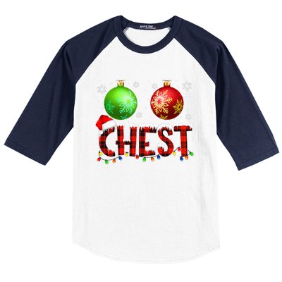 Chestnuts Funny Matching Couples Christmas Lights Nuts Chest  Baseball Sleeve Shirt