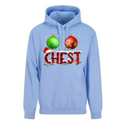 Chestnuts Funny Matching Couples Christmas Lights Nuts Chest  Unisex Surf Hoodie