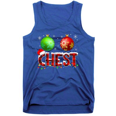 Chestnuts Funny Matching Couples Christmas Lights Nuts Chest  Tank Top