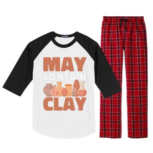 Ceramic Funny May Contain Clay Pottery Raglan Sleeve Pajama Set