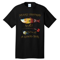 Christmas FishermanS Merry Fishmas To All Fishing Tall T-Shirt