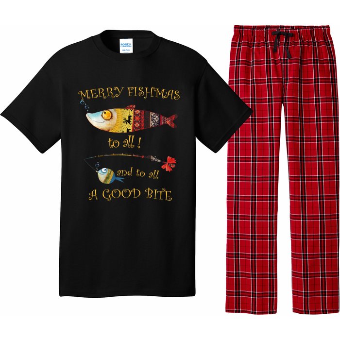 Christmas FishermanS Merry Fishmas To All Fishing Pajama Set