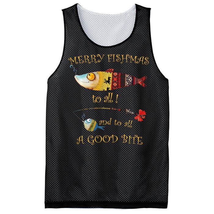 Christmas FishermanS Merry Fishmas To All Fishing Mesh Reversible Basketball Jersey Tank