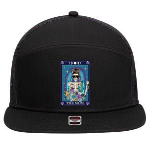 Cute Funny Mom Mommy Tarot Halloween Witch Fall Mama Skull Great Gift 7 Panel Mesh Trucker Snapback Hat