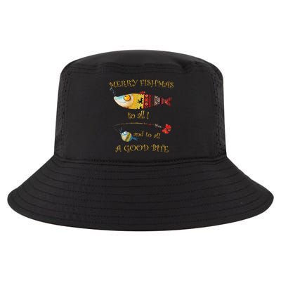 Christmas FishermanS Merry Fishmas To All Fishing Cool Comfort Performance Bucket Hat