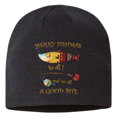 Christmas FishermanS Merry Fishmas To All Fishing Sustainable Beanie