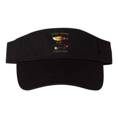 Christmas FishermanS Merry Fishmas To All Fishing Valucap Bio-Washed Visor