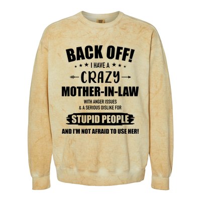 Crazy Funny Motherinlaw From Daughterinlaw Colorblast Crewneck Sweatshirt