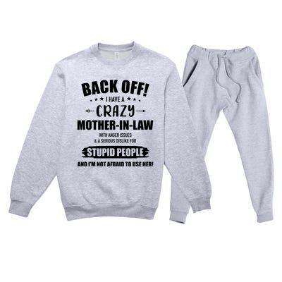 Crazy Funny Motherinlaw From Daughterinlaw Premium Crewneck Sweatsuit Set