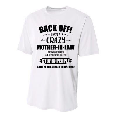 Crazy Funny Motherinlaw From Daughterinlaw Performance Sprint T-Shirt