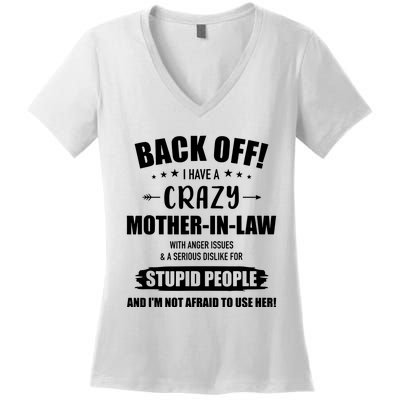 Crazy Funny Motherinlaw From Daughterinlaw Women's V-Neck T-Shirt