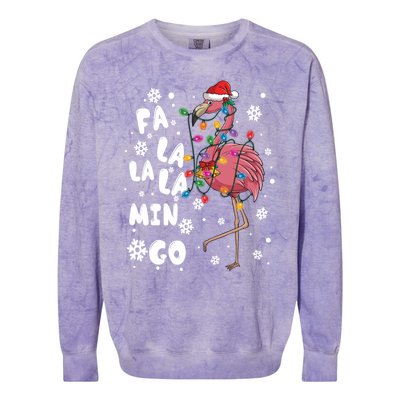 Christmas Falala Mingo Flamingo With Christmas Great Gift Colorblast Crewneck Sweatshirt