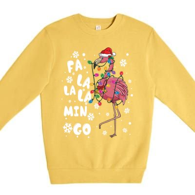 Christmas Falala Mingo Flamingo With Christmas Great Gift Premium Crewneck Sweatshirt