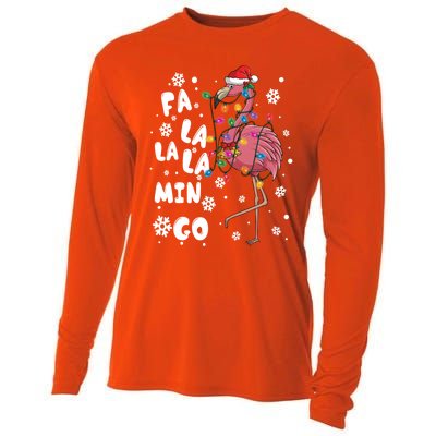 Christmas Falala Mingo Flamingo With Christmas Great Gift Cooling Performance Long Sleeve Crew