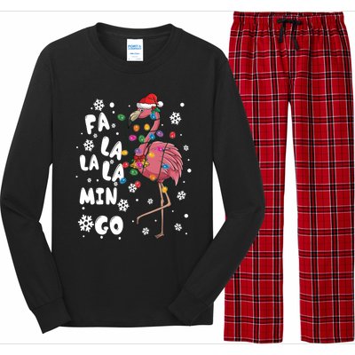 Christmas Falala Mingo Flamingo With Christmas Great Gift Long Sleeve Pajama Set