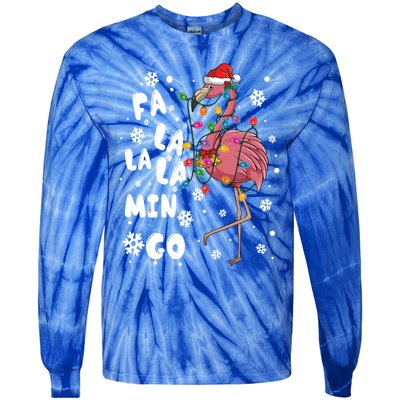 Christmas Falala Mingo Flamingo With Christmas Great Gift Tie-Dye Long Sleeve Shirt