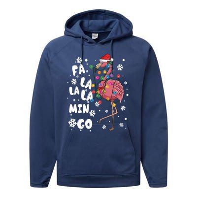 Christmas Falala Mingo Flamingo With Christmas Great Gift Performance Fleece Hoodie