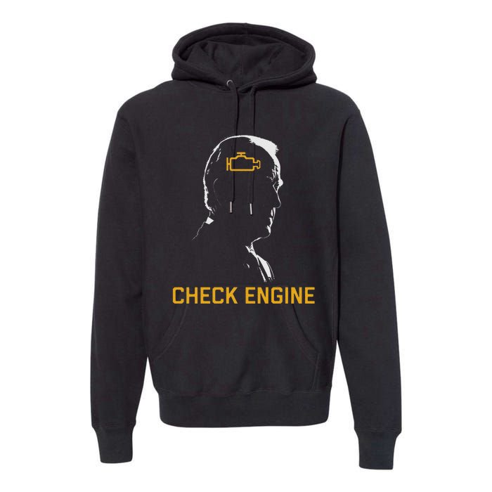 Cute Funny Meme Biden Check Engine Light Anti Biden Premium Hoodie