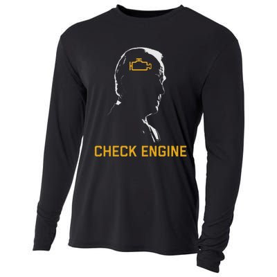 Cute Funny Meme Biden Check Engine Light Anti Biden Cooling Performance Long Sleeve Crew