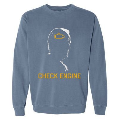 Cute Funny Meme Biden Check Engine Light Anti Biden Garment-Dyed Sweatshirt