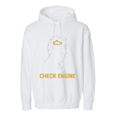 Cute Funny Meme Biden Check Engine Light Anti Biden Garment-Dyed Fleece Hoodie