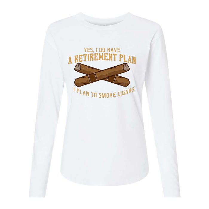 Cigar For Men Cigar Smoker Grandpa Dad Fathers Day Womens Cotton Relaxed Long Sleeve T-Shirt