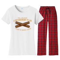 Cigar For Men Cigar Smoker Grandpa Dad Fathers Day Women's Flannel Pajama Set