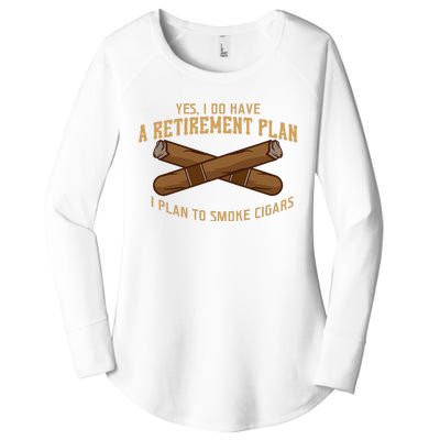 Cigar For Men Cigar Smoker Grandpa Dad Fathers Day Women's Perfect Tri Tunic Long Sleeve Shirt