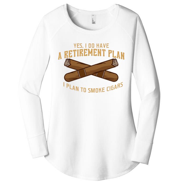 Cigar For Men Cigar Smoker Grandpa Dad Fathers Day Women's Perfect Tri Tunic Long Sleeve Shirt