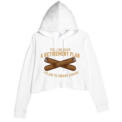 Cigar For Men Cigar Smoker Grandpa Dad Fathers Day Crop Fleece Hoodie