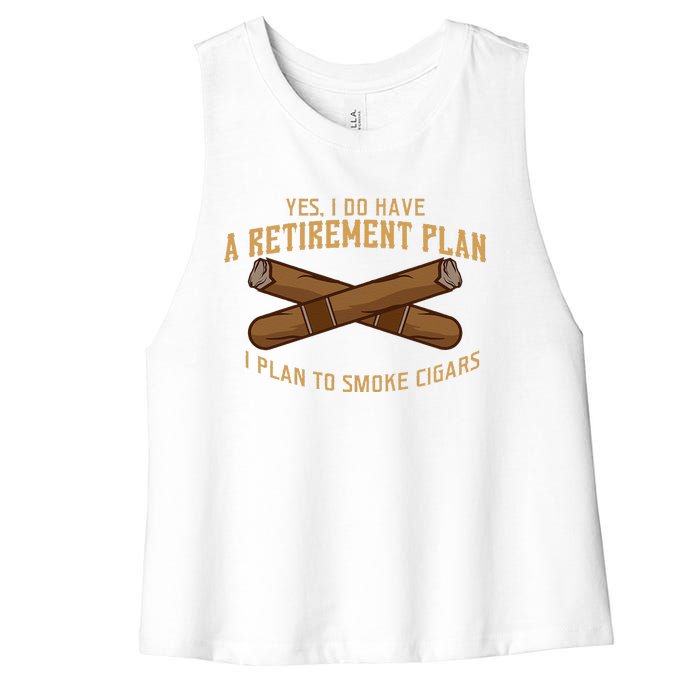 Cigar For Men Cigar Smoker Grandpa Dad Fathers Day Women's Racerback Cropped Tank