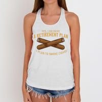 Cigar For Men Cigar Smoker Grandpa Dad Fathers Day Women's Knotted Racerback Tank