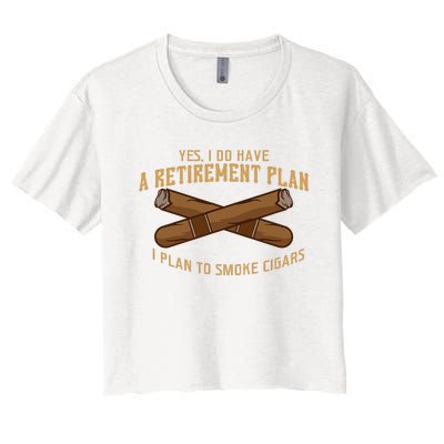 Cigar For Men Cigar Smoker Grandpa Dad Fathers Day Women's Crop Top Tee