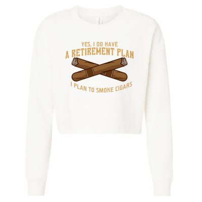 Cigar For Men Cigar Smoker Grandpa Dad Fathers Day Cropped Pullover Crew