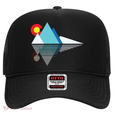 Colorado Flag Mountain High Crown Mesh Back Trucker Hat