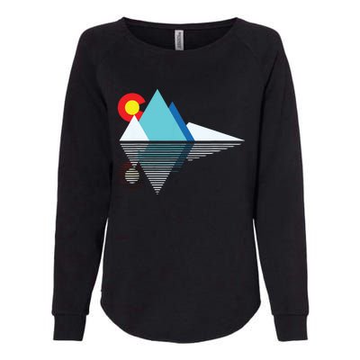 Colorado Flag Mountain Womens California Wash Sweatshirt