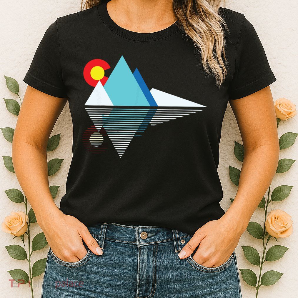 Colorado Flag Mountain Womens T-Shirt