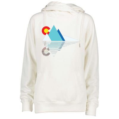 Colorado Flag Mountain Womens Funnel Neck Pullover Hood