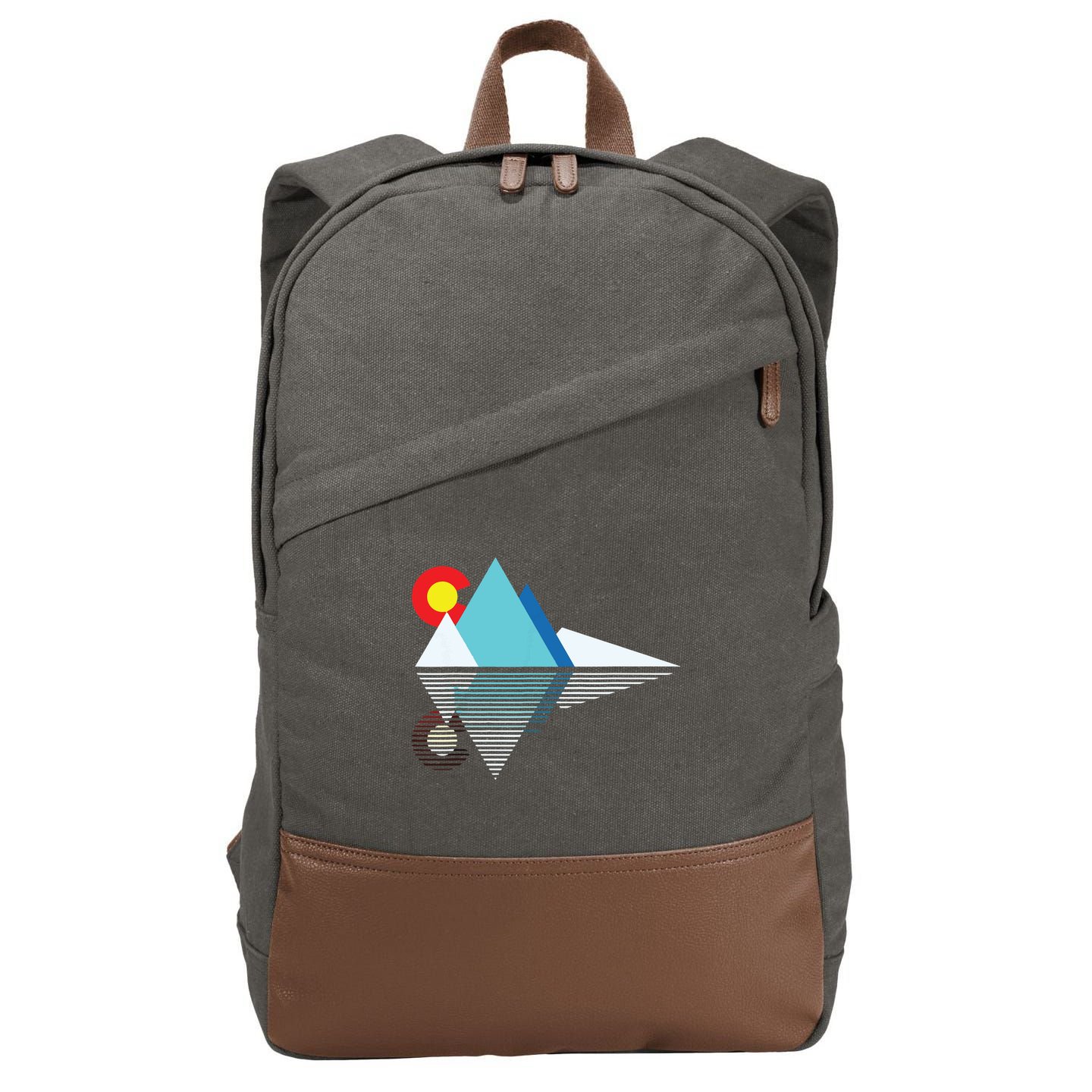 Colorado Flag Mountain Cotton Canvas Backpack