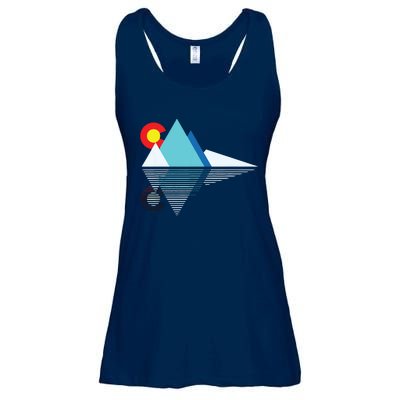 Colorado Flag Mountain Ladies Essential Flowy Tank